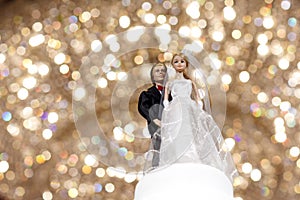 Couple wedding doll with bokeh