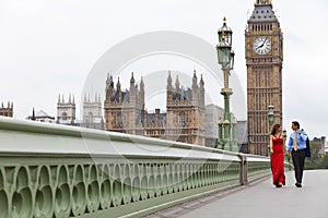 Couple, Westminster Bridge Big Ben London England