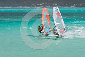 Couple windsurfers