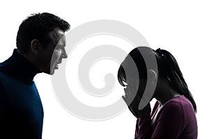 Couple woman man dispute silhouette
