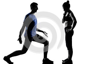 Couple woman man exercising workout