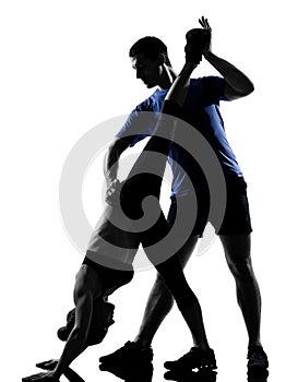 Couple woman man exercising workout