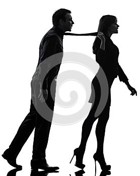 Couple woman seductress bonding concept silhouette