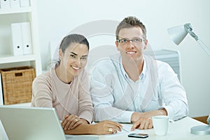 Couple working at home