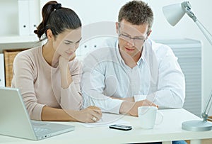 Couple working at home