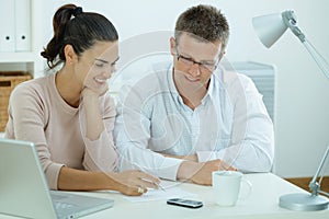 Couple working at home