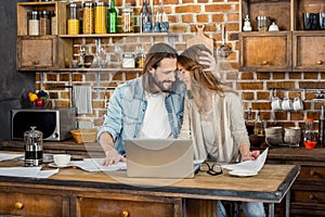 Couple working at home