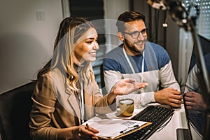 Couple working on new project.