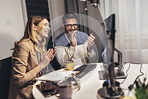 Couple working on new project.