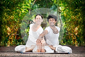 Couple yoga in India