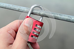 Couples bridges, locks on the bridge railing.