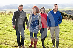Couples on country walk