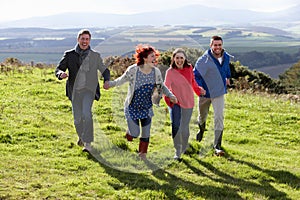 Couples on country walk