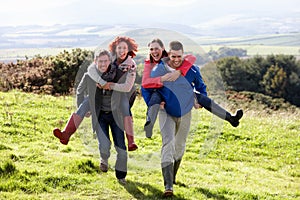Couples on country walk