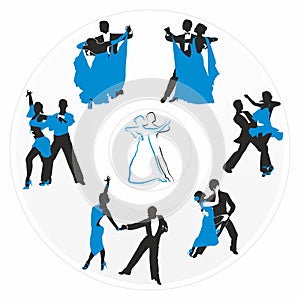 Couples dancing on the plate