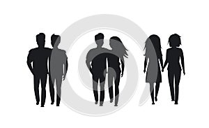 Couples of different sexual orientation silhouettes