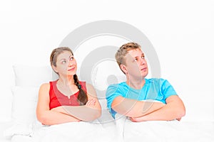 Couples dreaming in bed