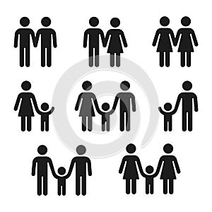 Couples and families icons