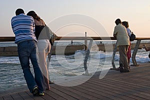 Couples in the harbor