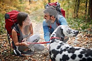 Couples hiking together; Active lifestyle concept