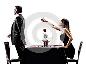 Couples lovers dating dinner dispute separation