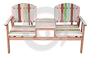 Couples of old wood chairs isolated white