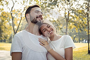 Couples show love to each other in the park