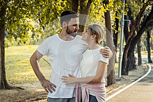Couples show love to each other in the park