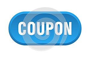 coupon button. rounded sign on white background