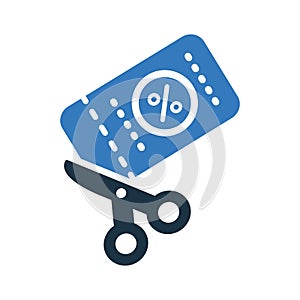 Coupon, code, discount icon. Simple editable vector illustration