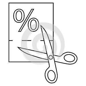 Coupon code icon, outline style