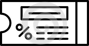 Coupon Code Outline Vector Icon