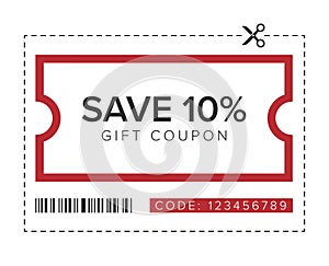 Coupon Discount. Vector Gift Voucher.