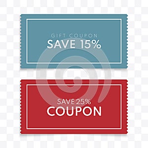 Coupon Discount. Vector Gift Voucher.