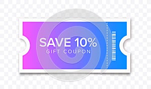 Coupon Discount. Vector Gift Voucher.