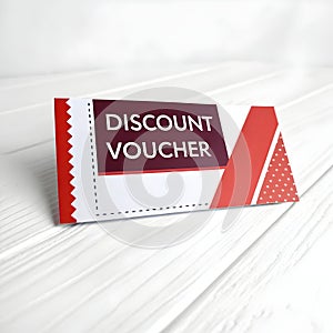 Coupon discount voucher isolated on white background
