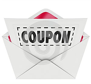 Coupon Envelope Cut Out Dotted Line Special Offer Sale