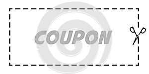 Coupon flat style black line color isolated