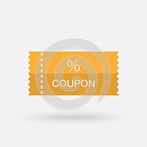 Coupon flaticon vivid color backgrounds. Discount Coupon Icon. Vector simple modern icon design illustration