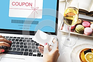 Coupon gift certificate, shopping concept