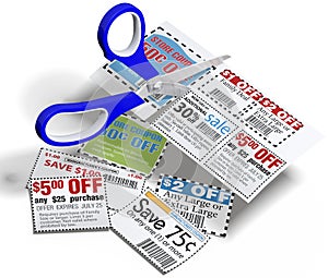 Coupon scissors cut out sale coupons