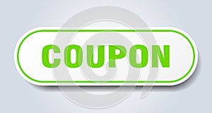 coupon sign. rounded isolated button. white sticker