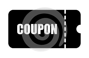 Coupon vector flat style black color