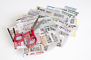 Coupons and scissors