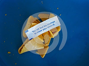 The courage and freedom to dream your success a fortune cookie