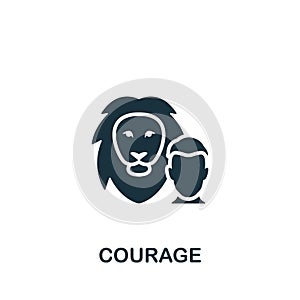 Courage icon. Monochrome simple sign from challenges collection. Courage icon for logo, templates, web design and