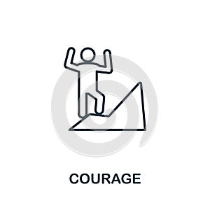 Courage icon outline style. Thin line creative Courage icon for logo, graphic design and more