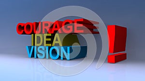 Courage idea vision on blue