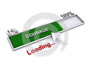 Courage loading on white