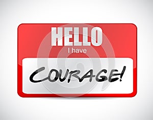 Courage name tag illustration design